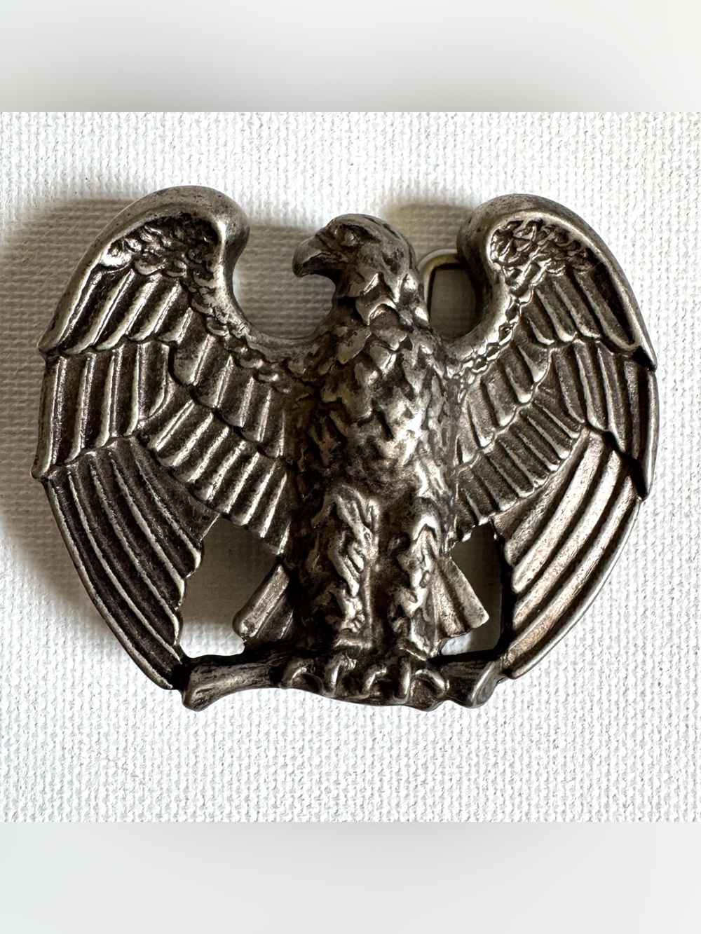 Vtg Avon Eagle Belt Buckle Silver Tone Spread Wings Western Biker Americana